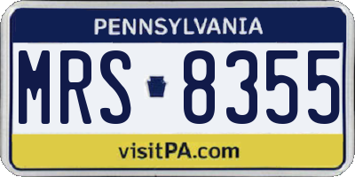 PA license plate MRS8355