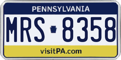 PA license plate MRS8358
