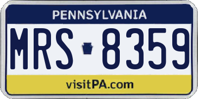 PA license plate MRS8359