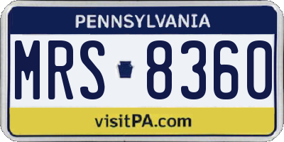 PA license plate MRS8360