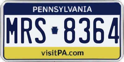 PA license plate MRS8364