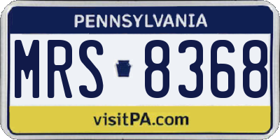 PA license plate MRS8368