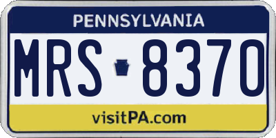 PA license plate MRS8370