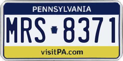 PA license plate MRS8371