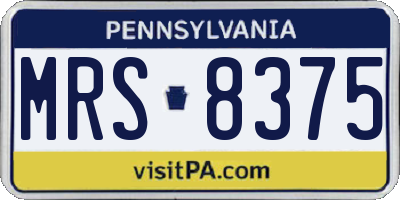 PA license plate MRS8375