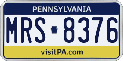PA license plate MRS8376