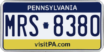PA license plate MRS8380