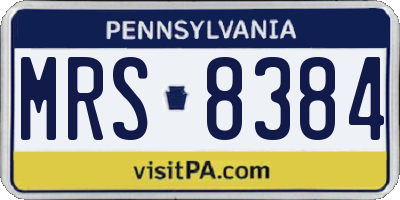 PA license plate MRS8384