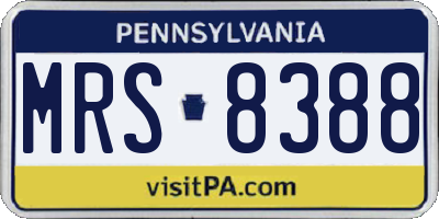 PA license plate MRS8388