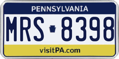PA license plate MRS8398