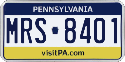 PA license plate MRS8401