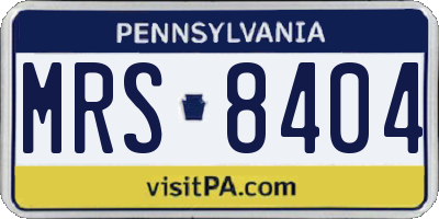 PA license plate MRS8404