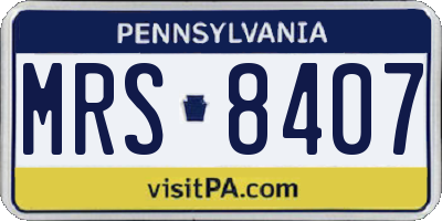 PA license plate MRS8407