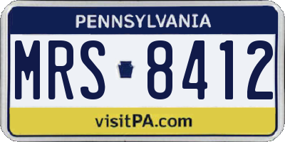 PA license plate MRS8412