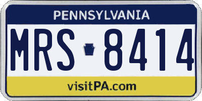 PA license plate MRS8414