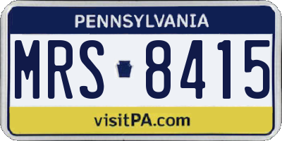 PA license plate MRS8415