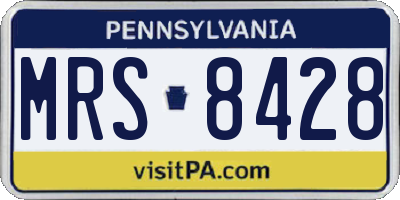 PA license plate MRS8428