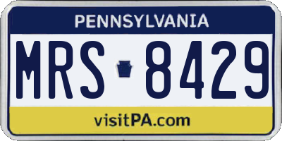 PA license plate MRS8429
