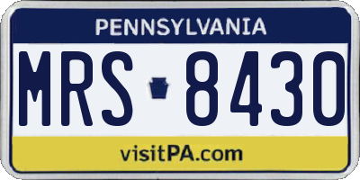 PA license plate MRS8430