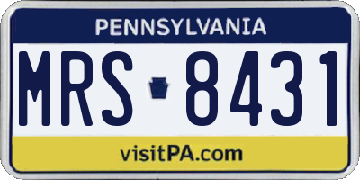 PA license plate MRS8431