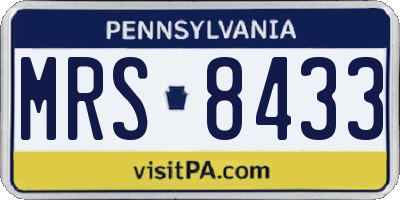 PA license plate MRS8433