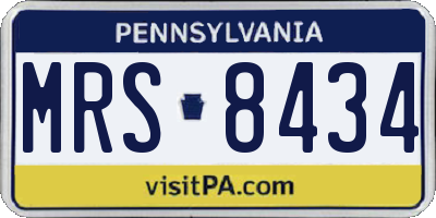 PA license plate MRS8434