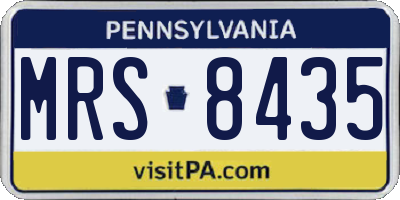 PA license plate MRS8435
