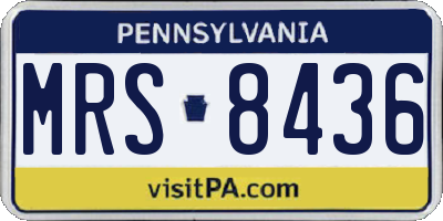 PA license plate MRS8436