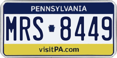 PA license plate MRS8449