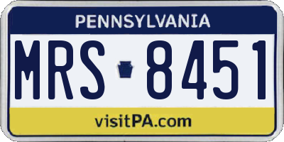 PA license plate MRS8451