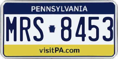 PA license plate MRS8453