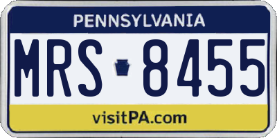 PA license plate MRS8455