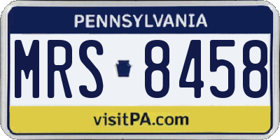 PA license plate MRS8458