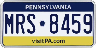 PA license plate MRS8459