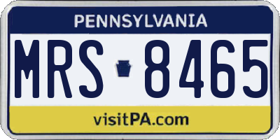 PA license plate MRS8465