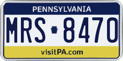 PA license plate MRS8470