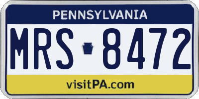 PA license plate MRS8472