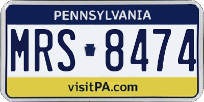 PA license plate MRS8474