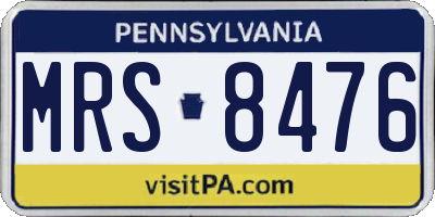 PA license plate MRS8476