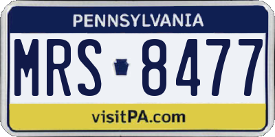 PA license plate MRS8477