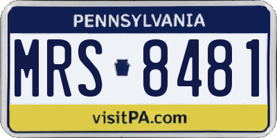 PA license plate MRS8481