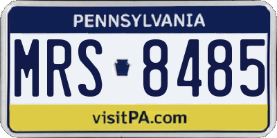 PA license plate MRS8485