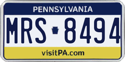 PA license plate MRS8494