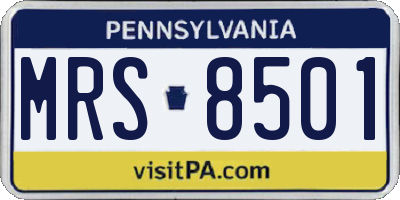 PA license plate MRS8501
