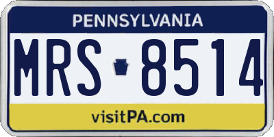 PA license plate MRS8514