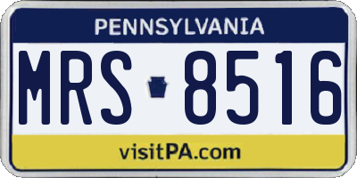PA license plate MRS8516