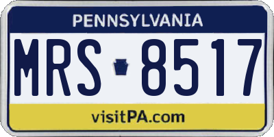 PA license plate MRS8517