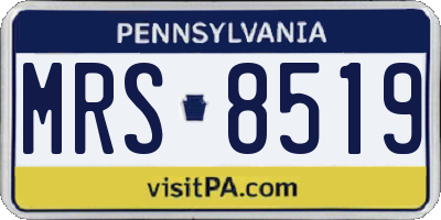 PA license plate MRS8519