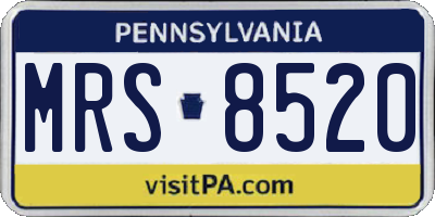 PA license plate MRS8520