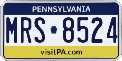 PA license plate MRS8524